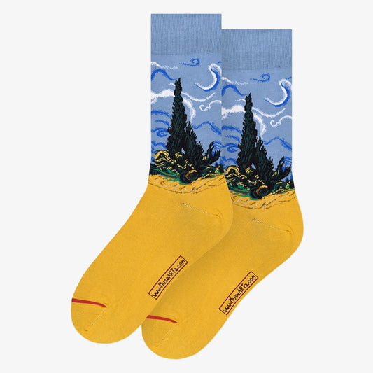 Vincent van Gogh Wheatfields with Cypresses Socks
