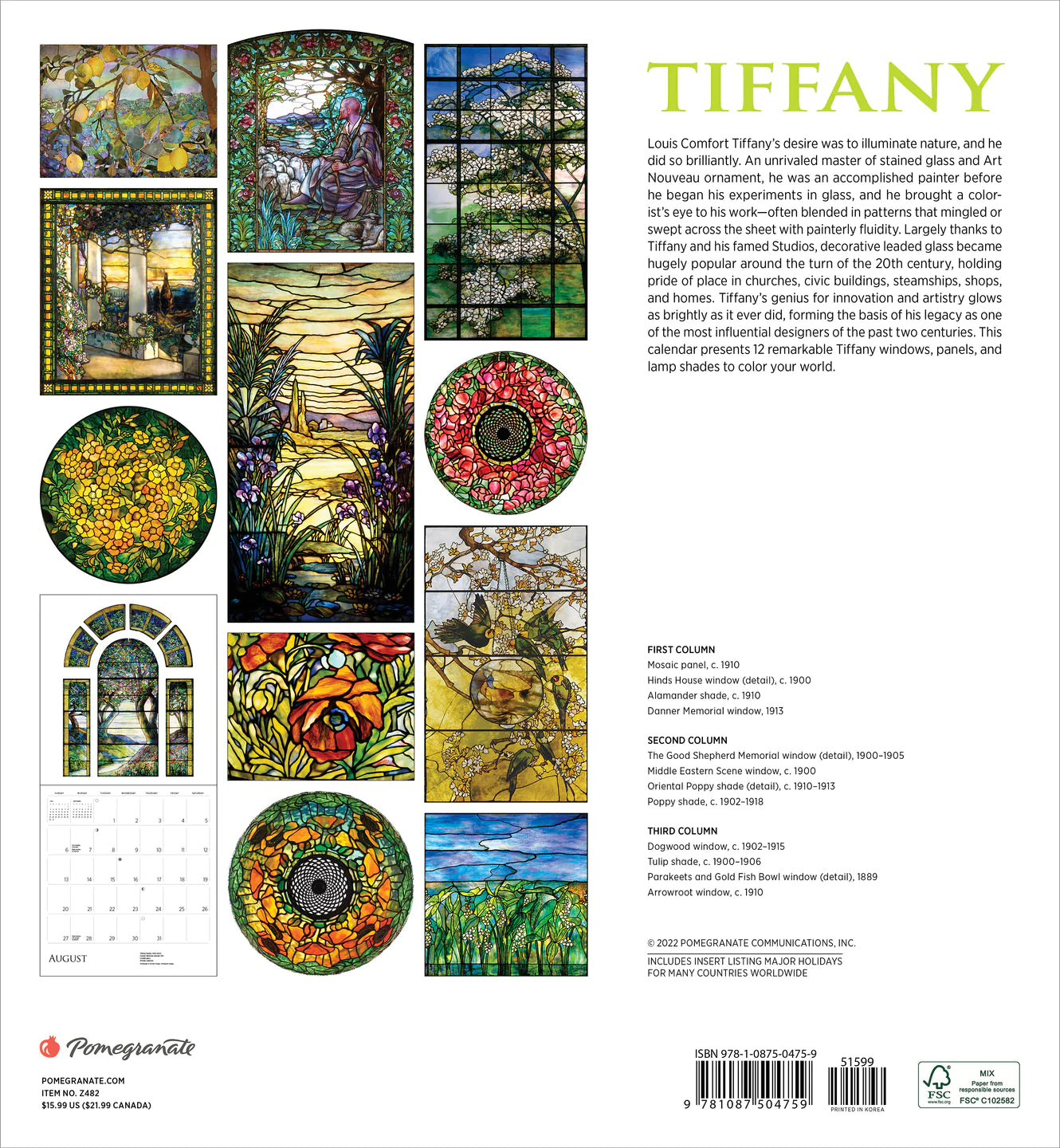Tiffany 2023 Wall Calendar