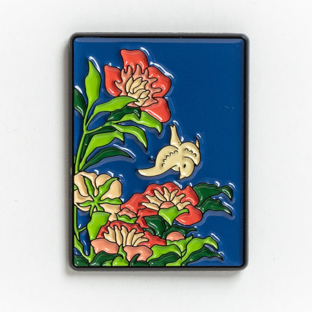 Peonies and Canary Lapel Pin