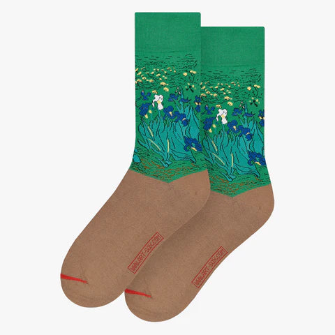 Vincent van Gogh Green Irises Socks